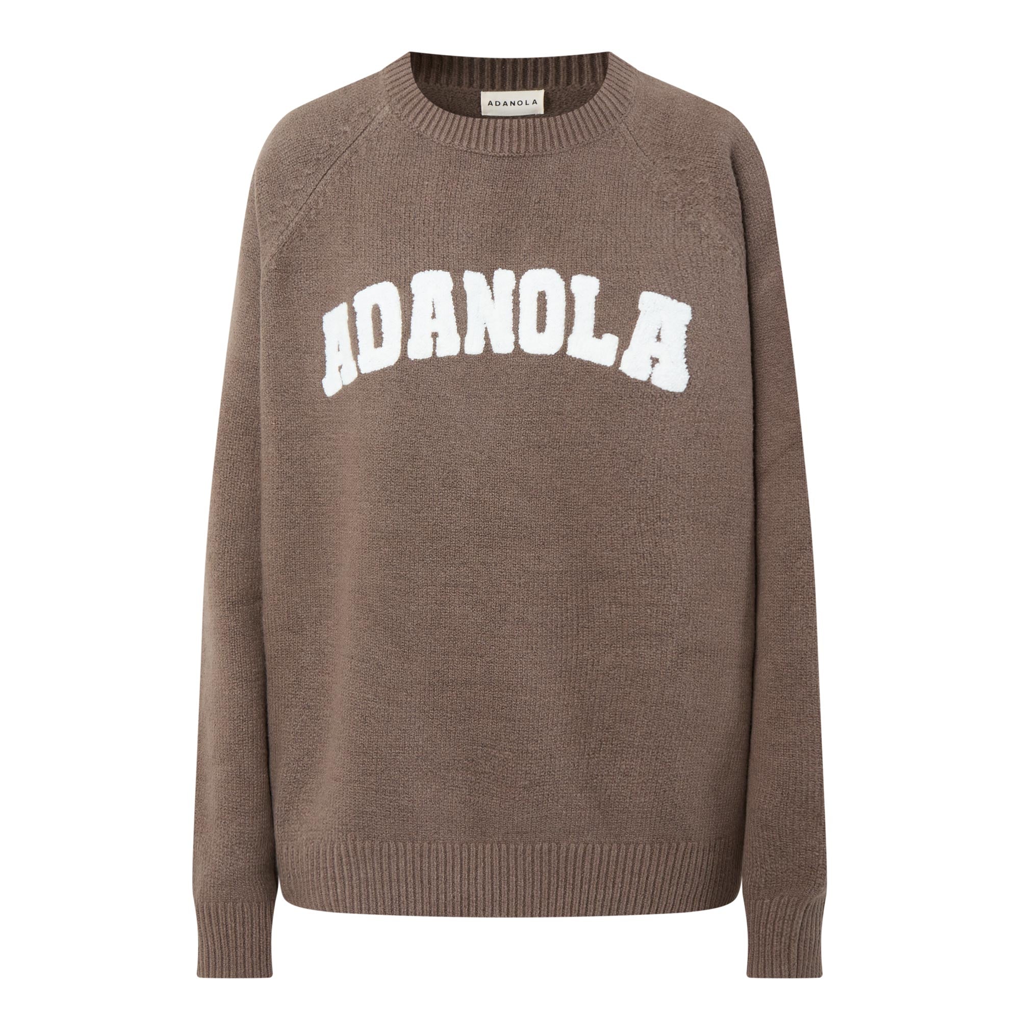 ADANOLA VARSITY BOUCLE OVERSIZED KNIT SWEATSHIRT