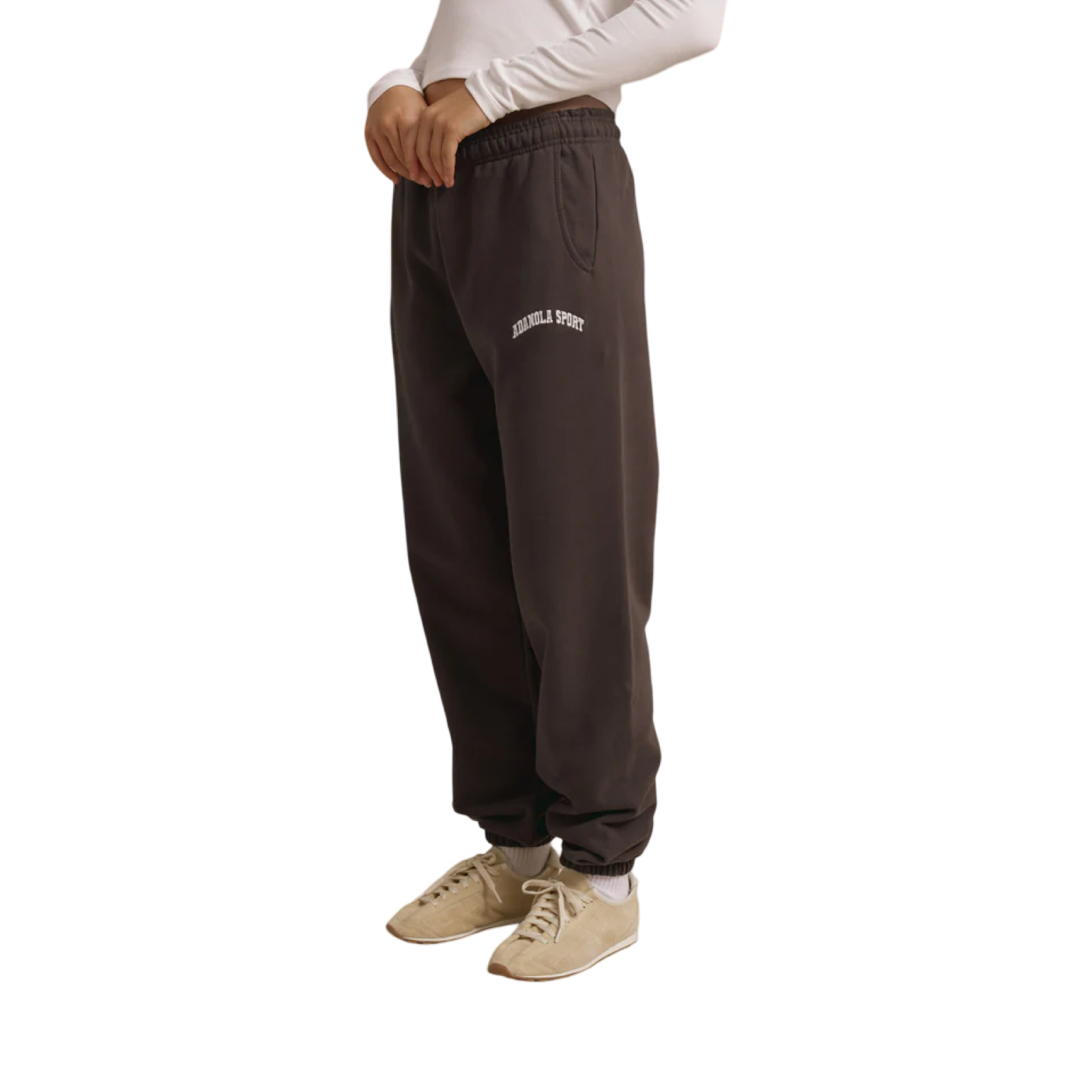 ADANOLA COFFEE BEAN CUFFED SWEATPANTS