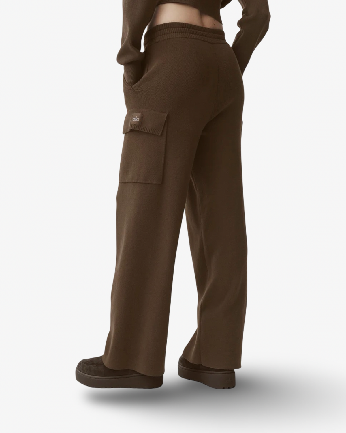 ALO SCHOLAR KNIT HIGH WAISTED PANT IN ESPRESSO