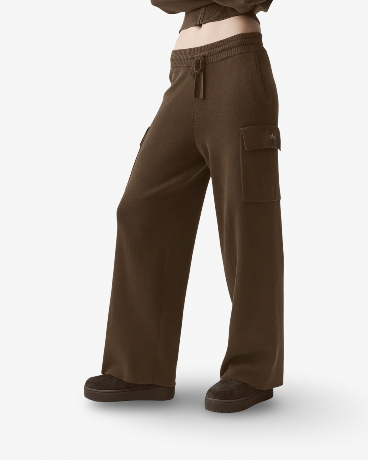 ALO SCHOLAR KNIT HIGH WAISTED PANT IN ESPRESSO