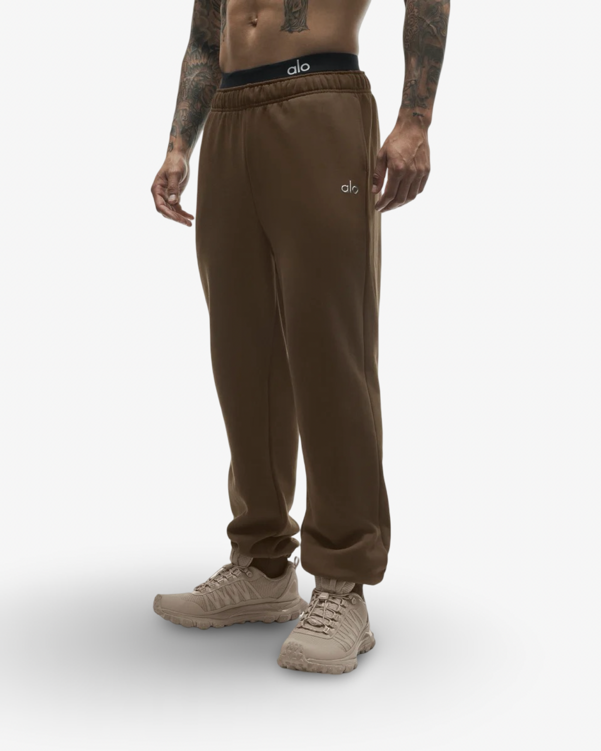 ALO ACCOLADE ESPRESSO CREW NECK & CUFFED LEG JOGGER TRACKSUIT