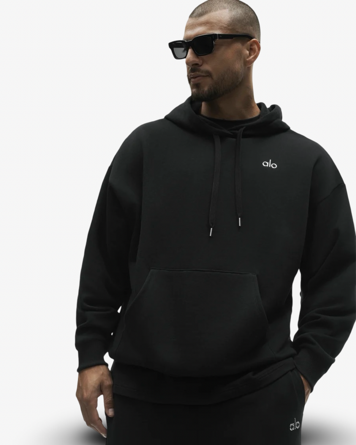 ALO ACCOLADE BLACK HOODIE & CUFFED JOGGER TRACKSUIT