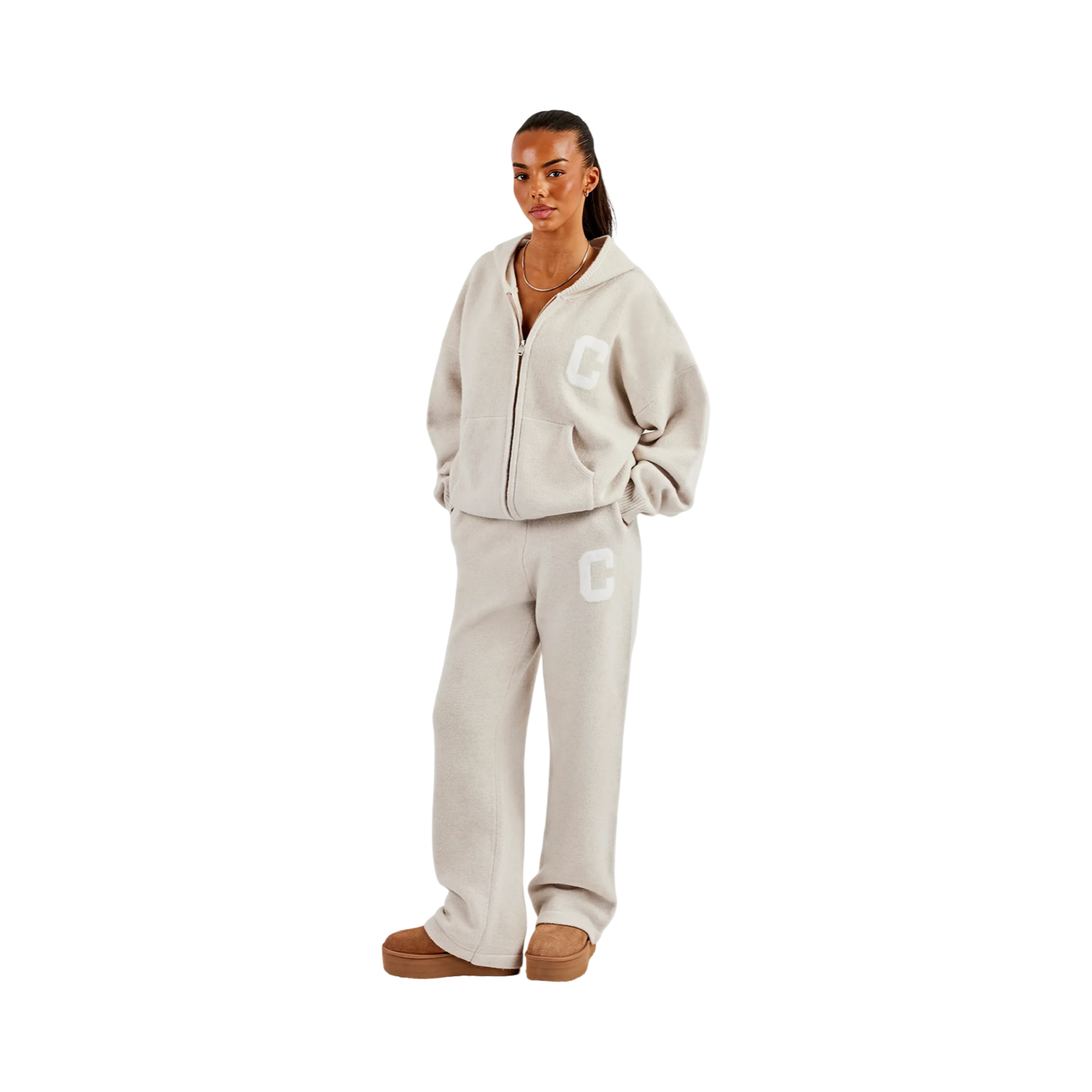 CERNUCCI KNITTED OATMEAL TRACKSUIT