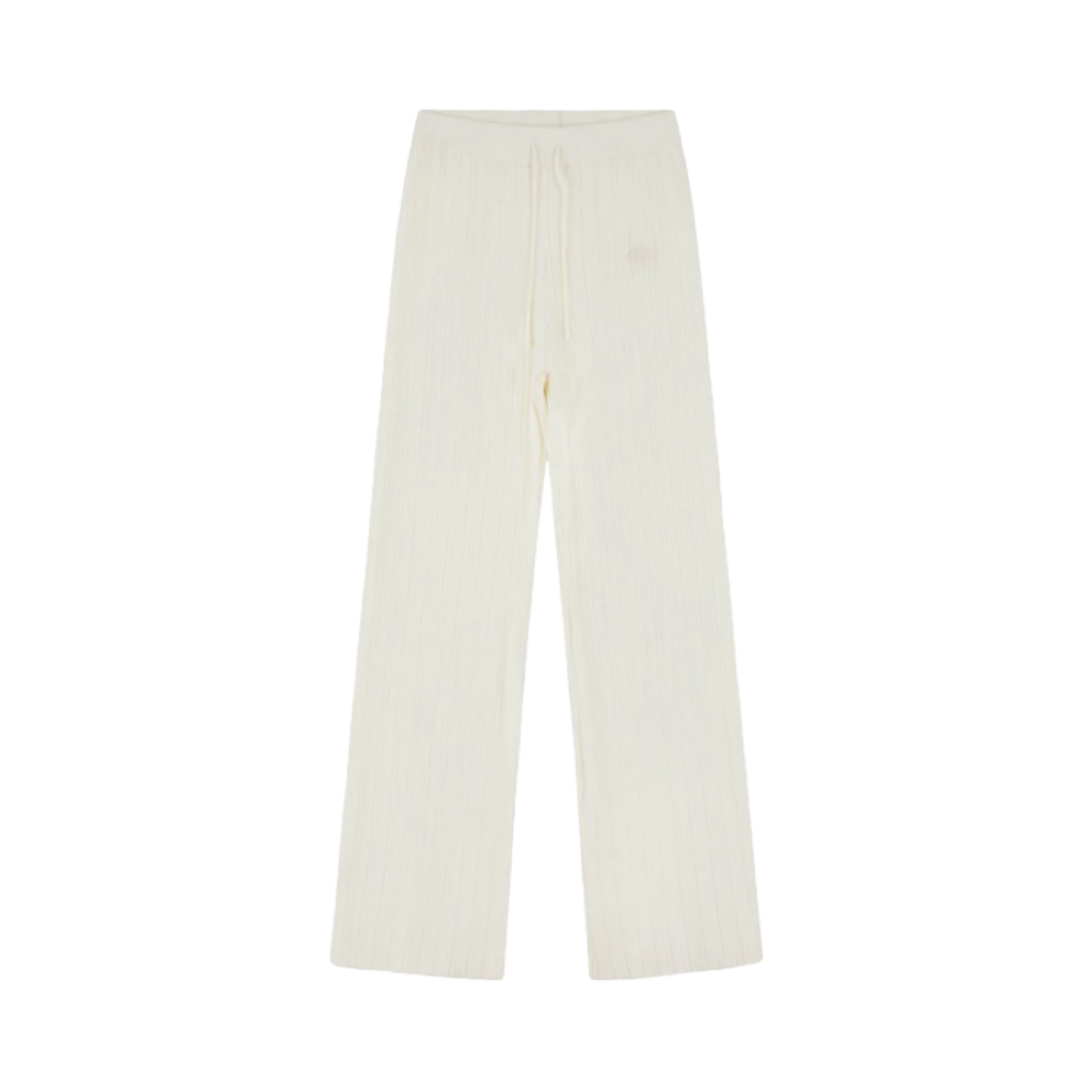 THE COUTURE CLUB RIBBED KNITTED TROUSERS OFF WHITE
