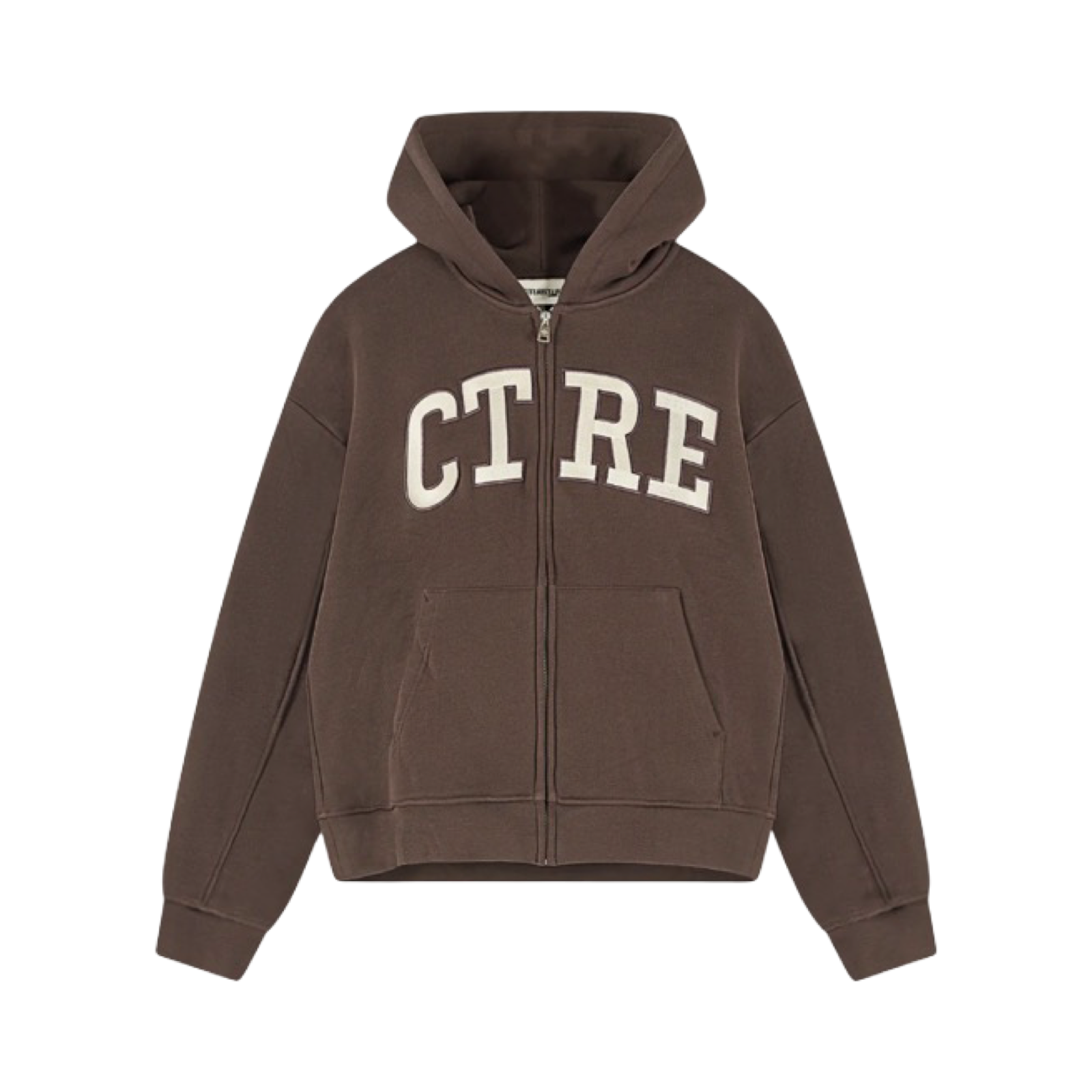 THE COUTURE CLUB EMBROIDERED CTRE ZIP THROUGH HOODIE CHOCOLATE