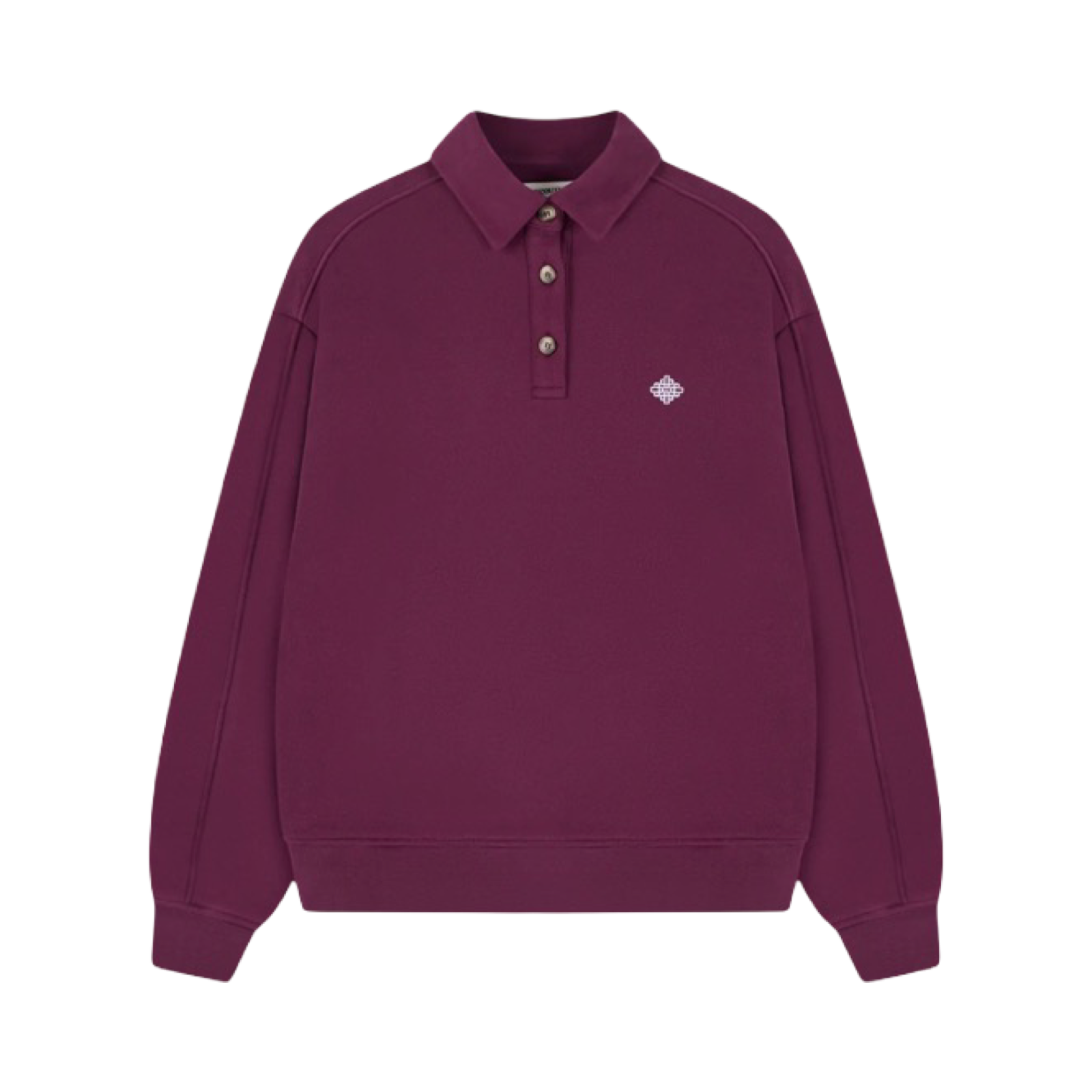 THE COUTURE CLUB EMBLEM EMBROIDERED RUGBY POLO PLUM