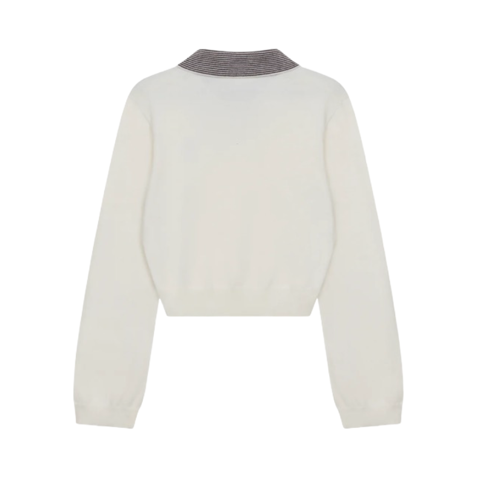 THE COUTURE CLUB LONG SLEEVE KNITTED COLLAR POLO TOP CREAM