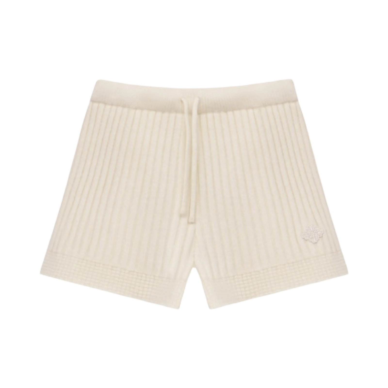 THE COUTURE CLUB CONTRAST KNIT MINI SHORTS ECRU