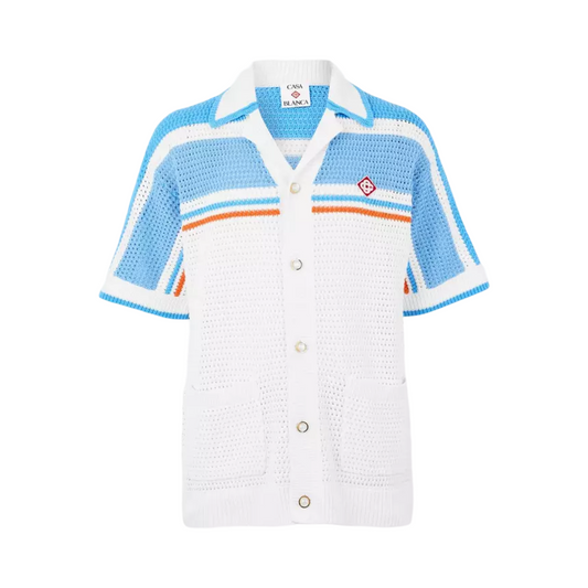 CASABLANCA STRIPED CROCHET SHIRT