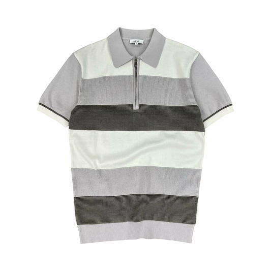 ARNE STRIPED ZIP POLO SHIRT