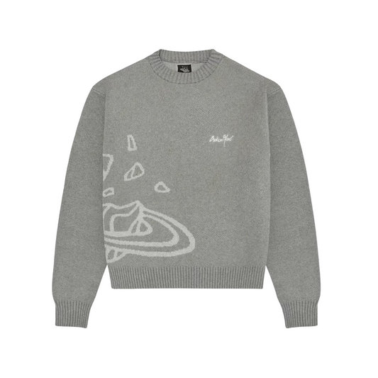 BROKEN PLANET KNITTED HEATHER GREY SWETAER