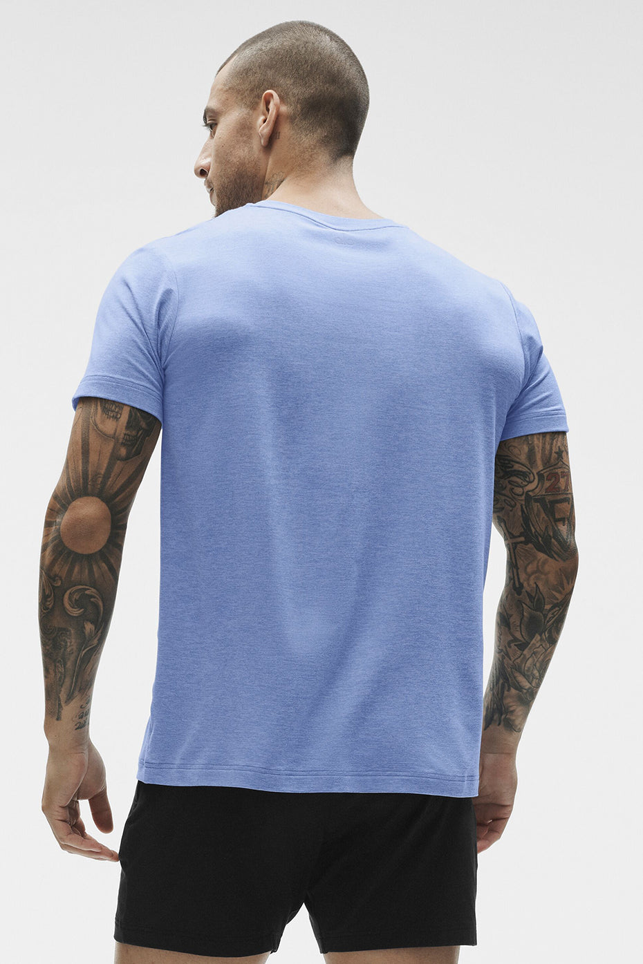 Alo Conquer Reform Crewneck Short Sleeve - Provence Blue Heather
