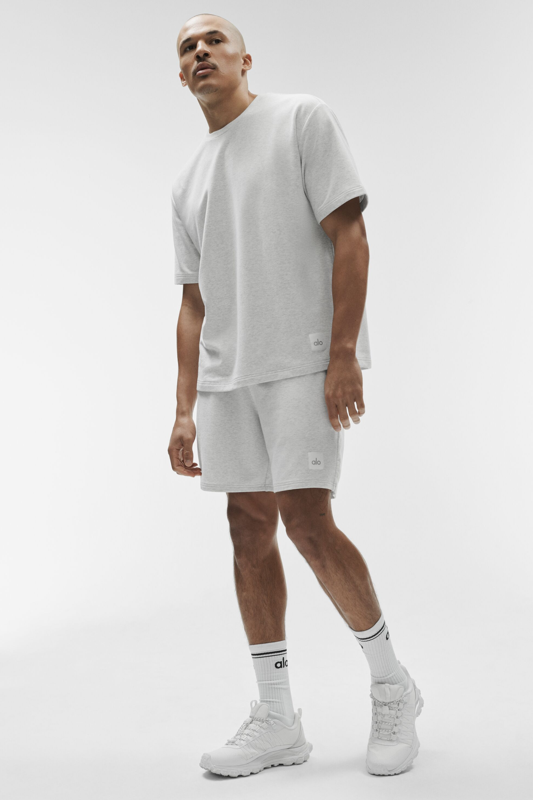 Alo Double Take Short Sleeve - White Heather