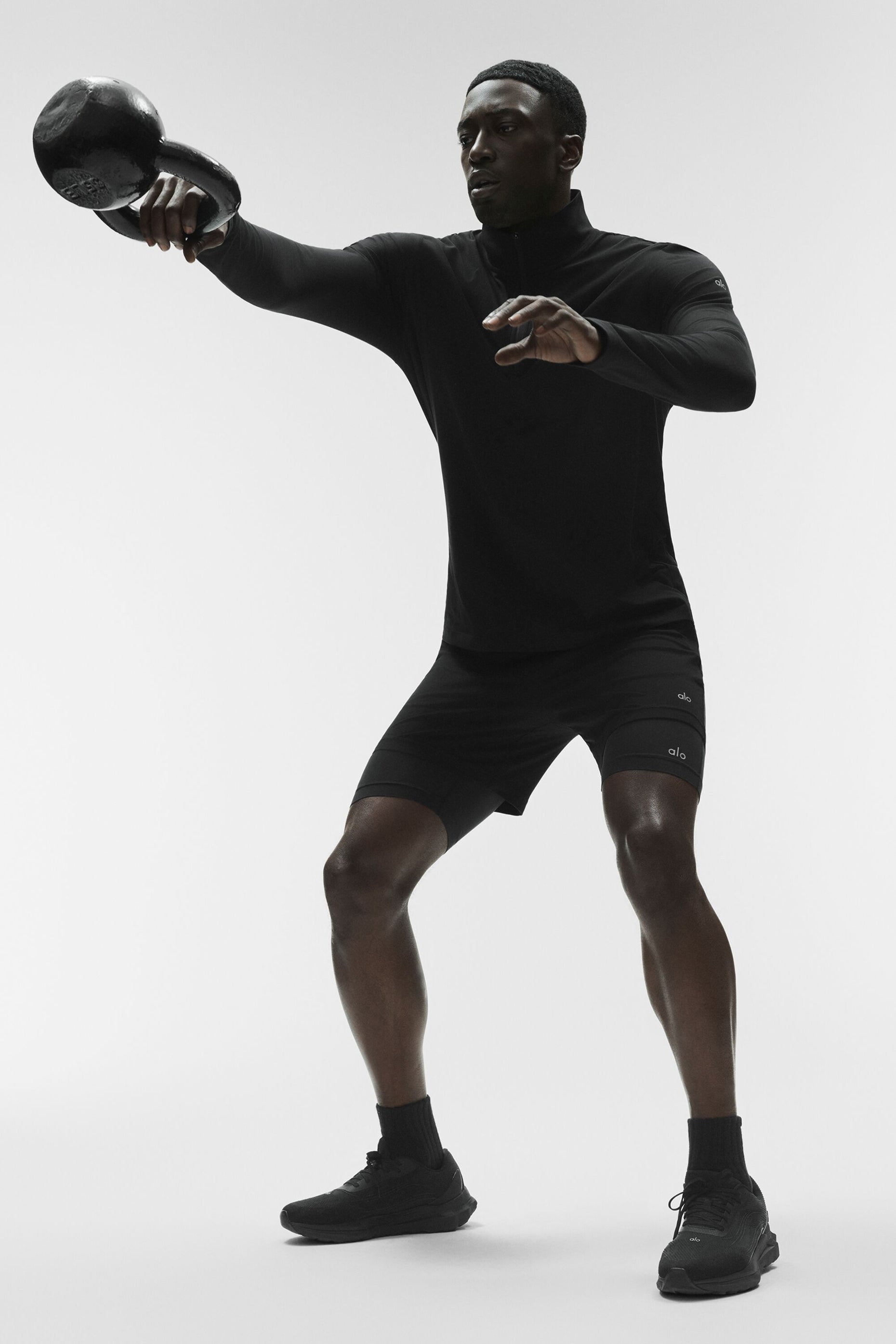 Alo Conquer 1/4 Zip Reform Long Sleeve - Black