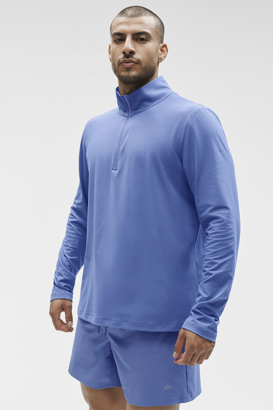 Alo Conquer 1/4 Zip Reform Long Sleeve - Provence Blue