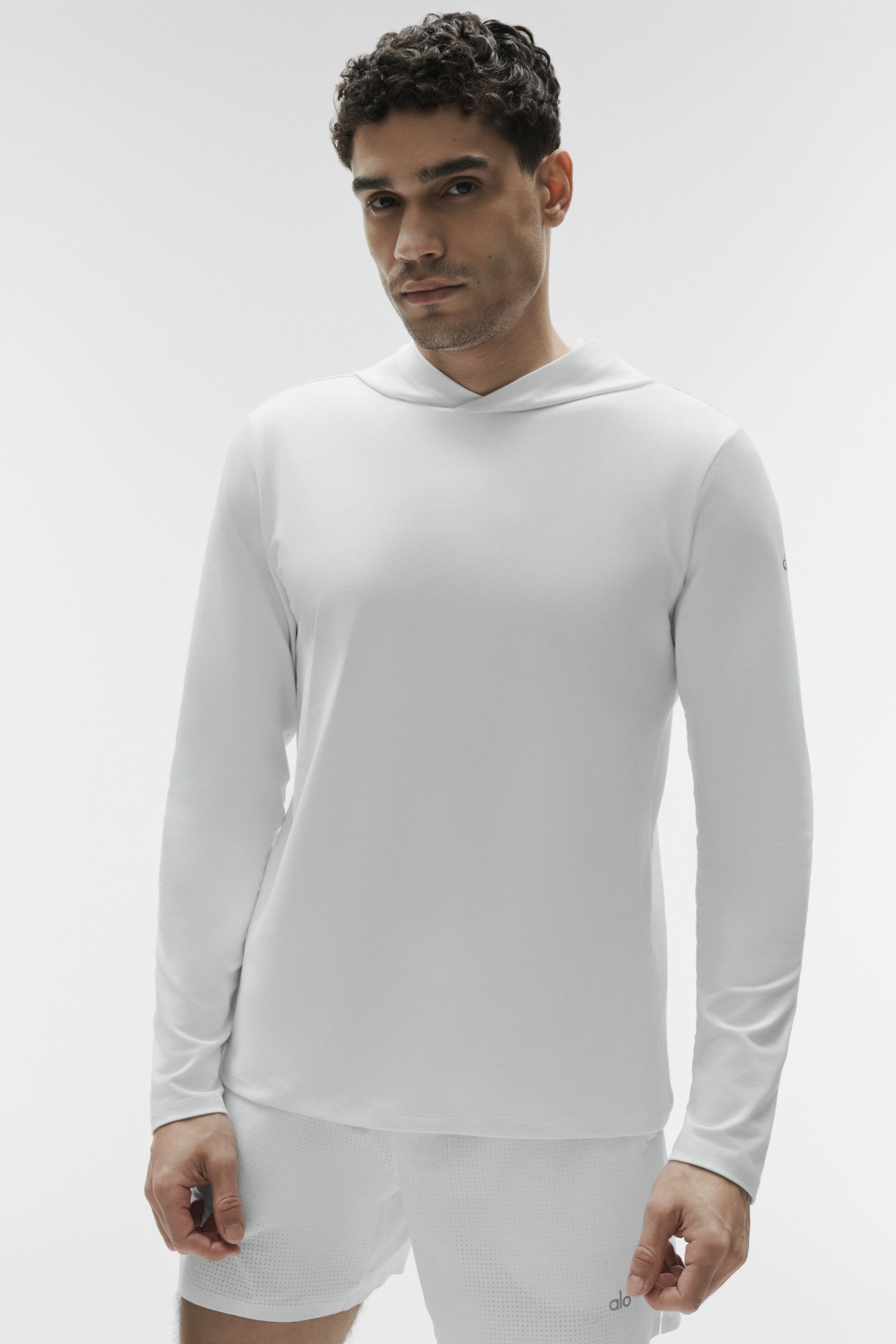 Alo Conquer Reform Long Sleeve With Hood - White