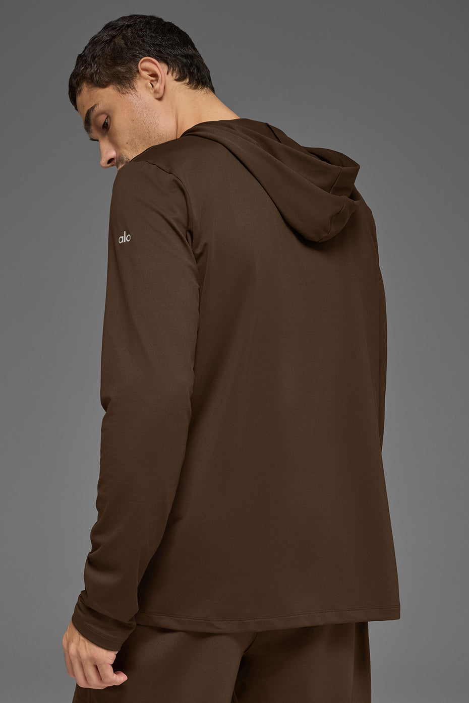 Alo Conquer Reform Long Sleeve With Hood - Espresso