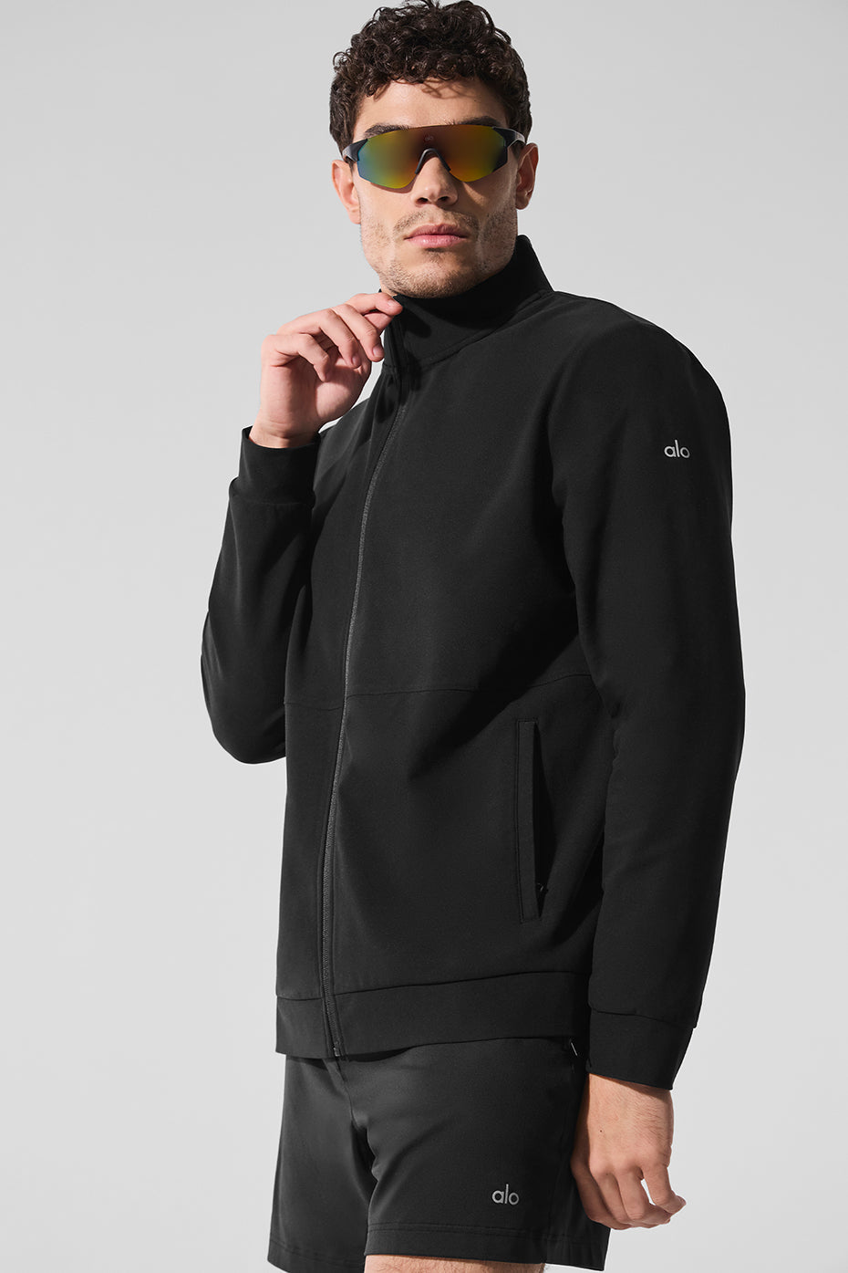 Alo Conquer Max Mock Neck Full Zip - Black