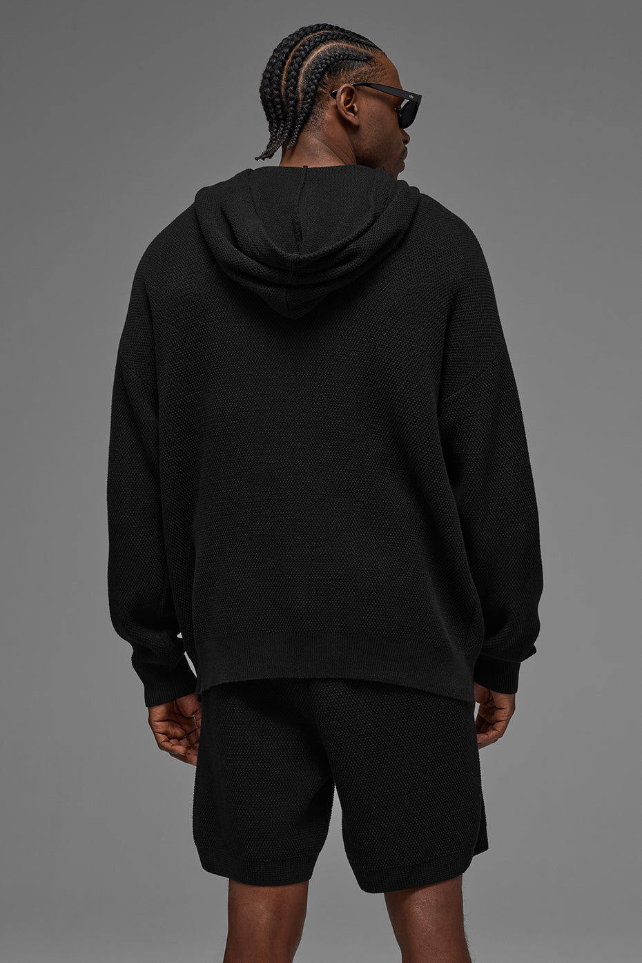 Alo Sports Club Sweater Knit Hoodie - Black