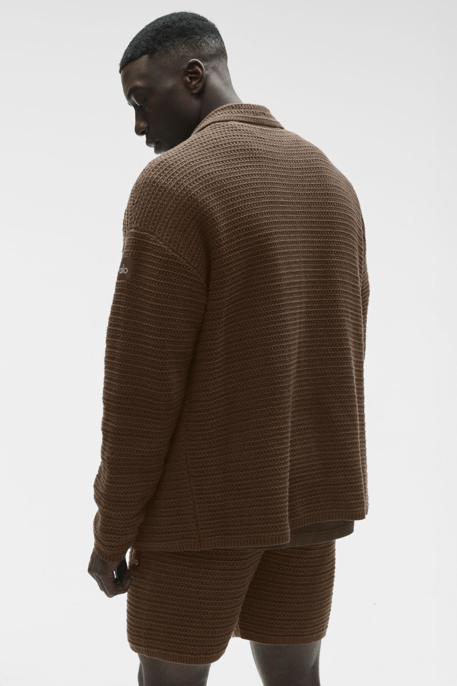 Alo Shift Knit Button Up Long Sleeve - Espresso