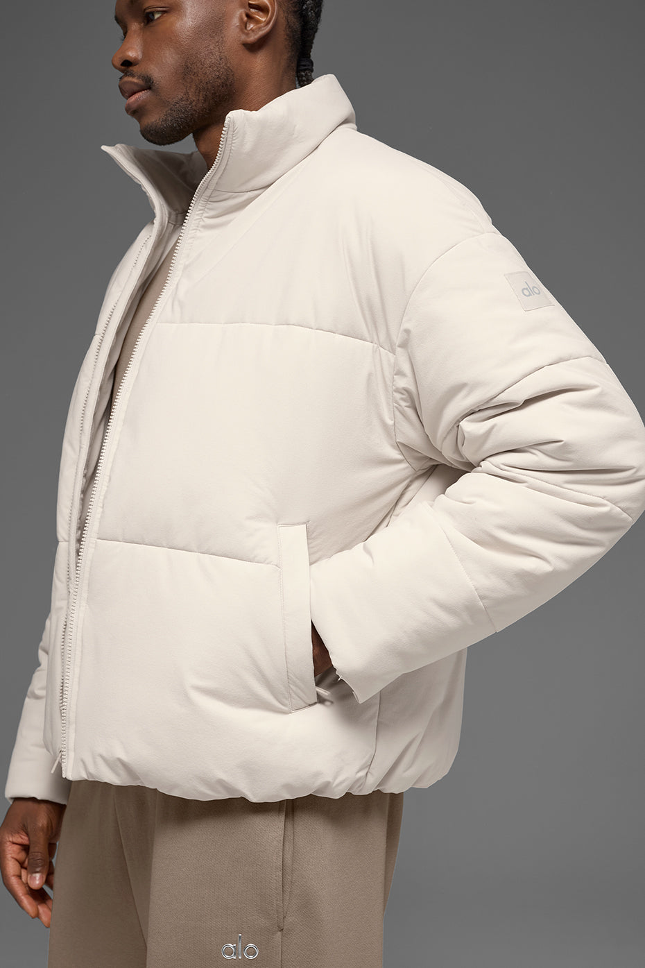 Alo Stretch Woven Street Puffer - Bone