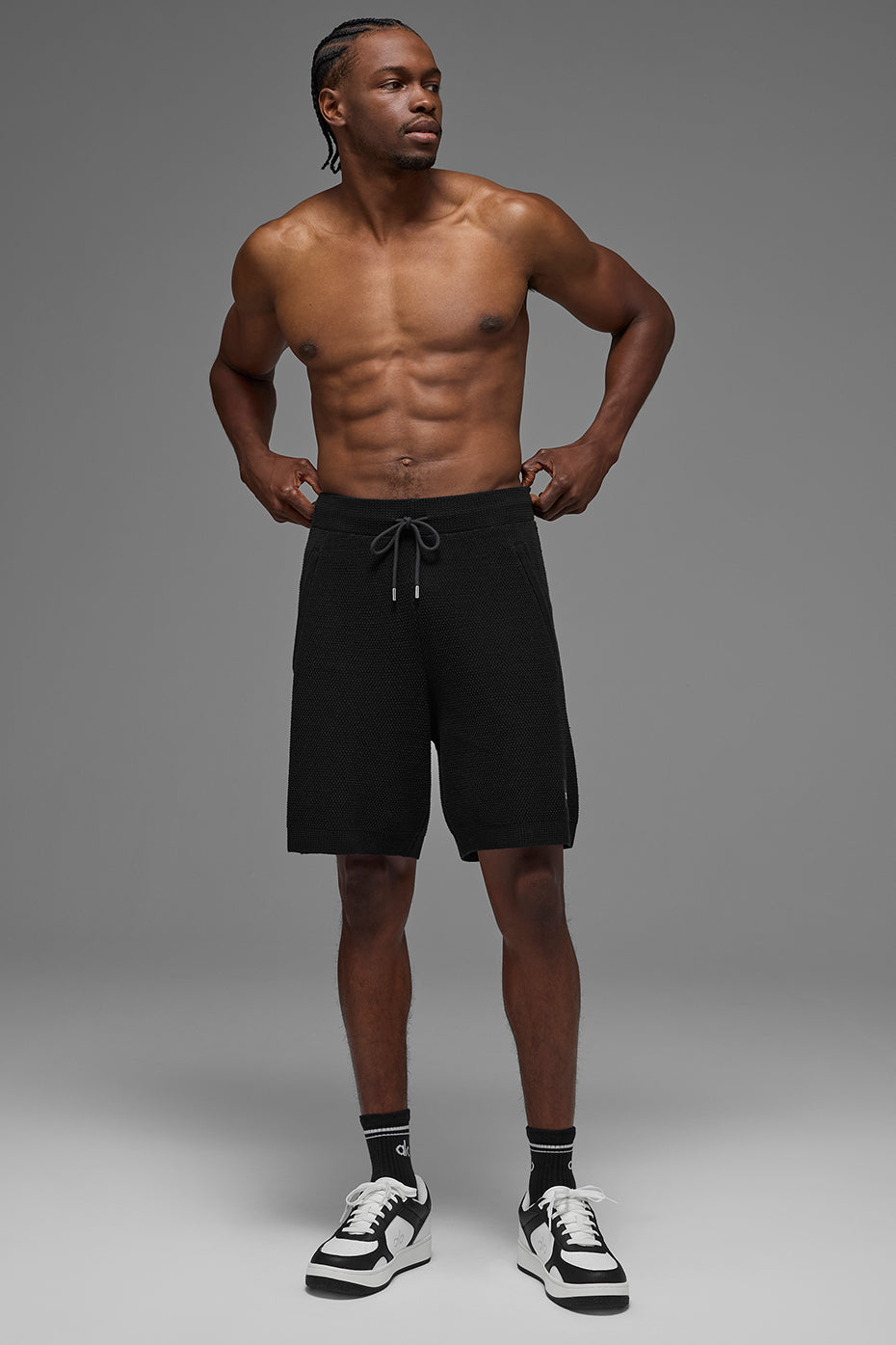 Alo 7" Sports Club Sweater Knit Short - Black