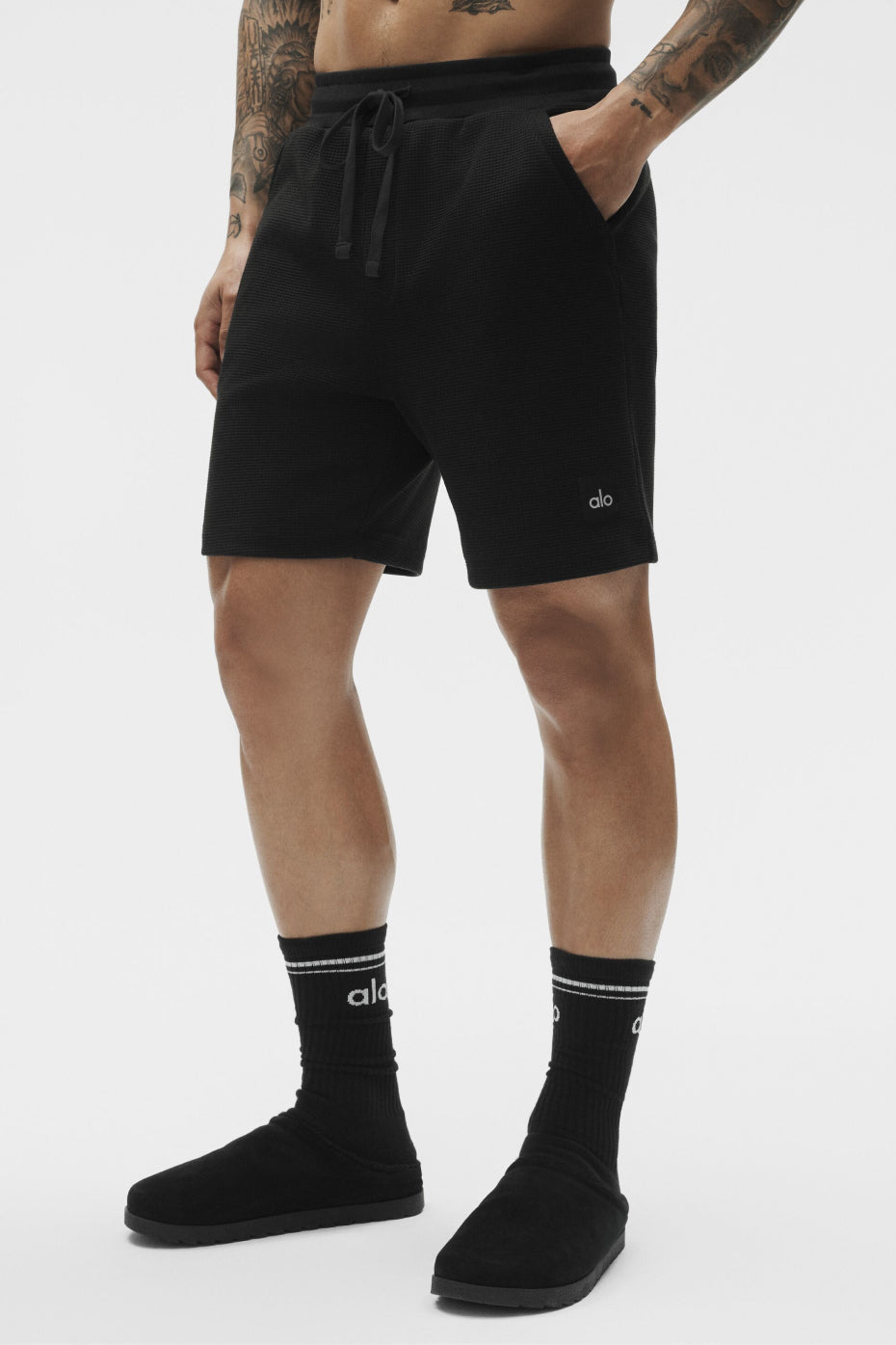 Alo 7" Waffle Lounge Short - Black
