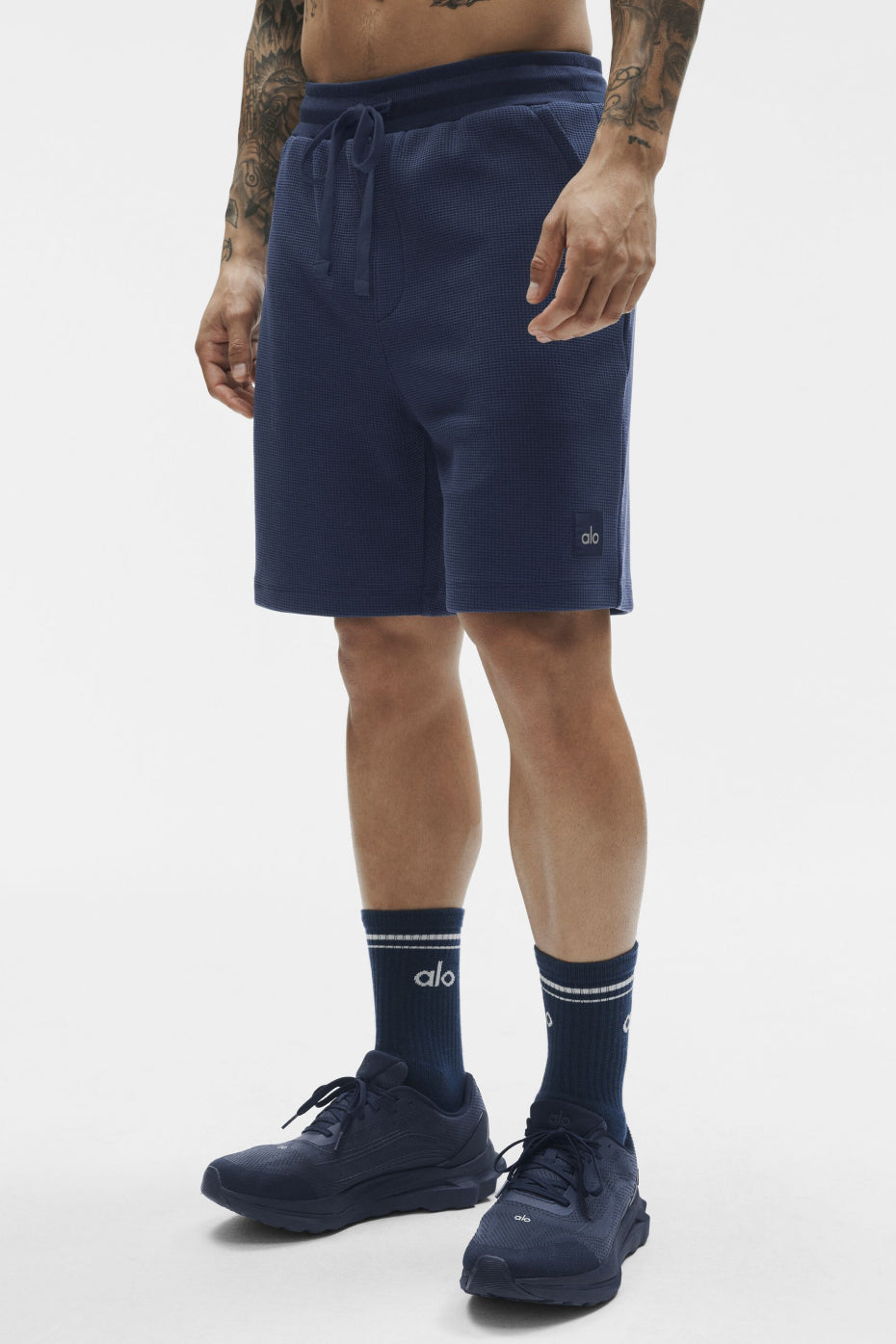 Alo 7" Waffle Lounge Short - Navy