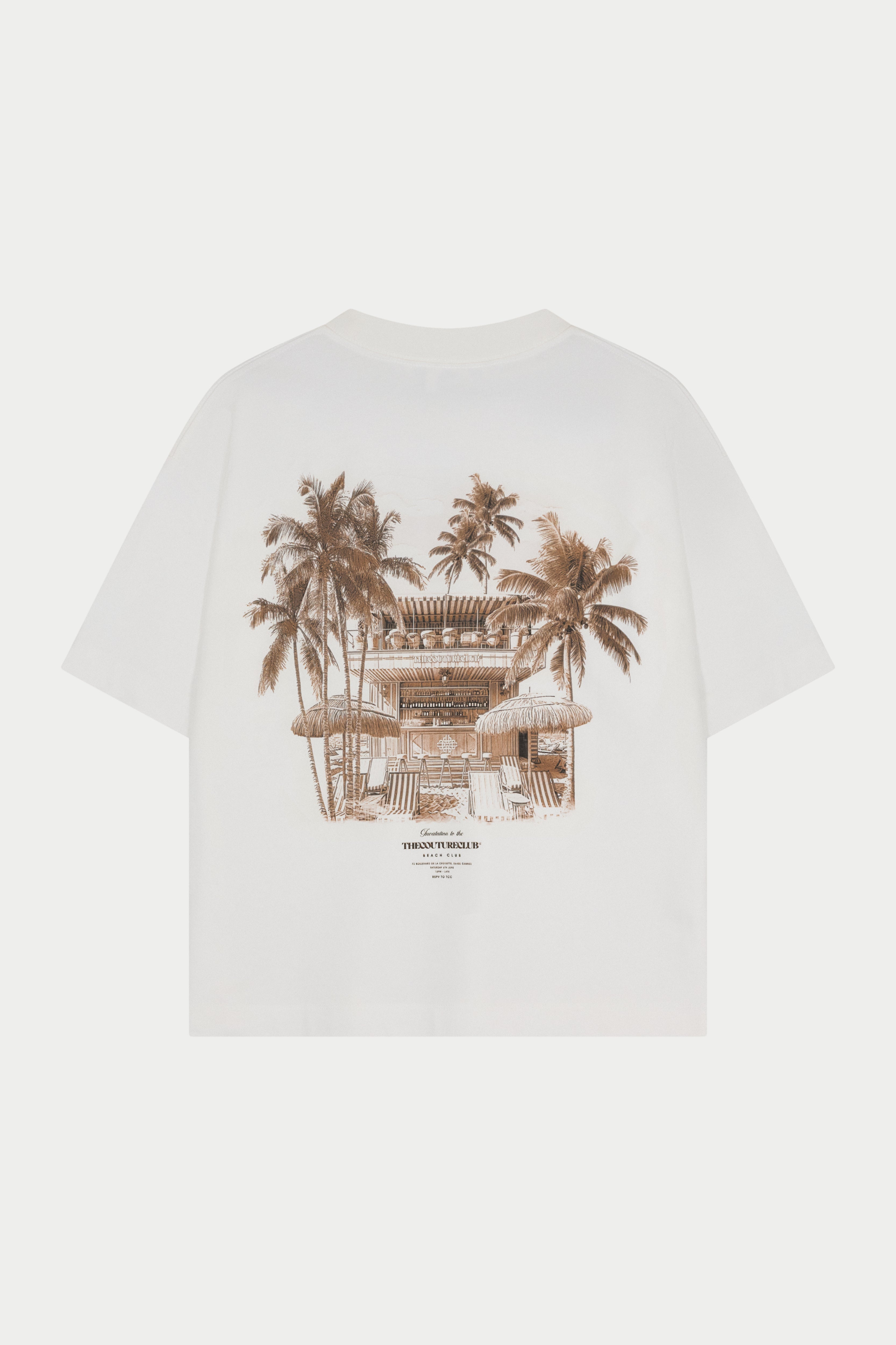 THE COUTURE CLUB BEACH CLUB GRAPHIC T-SHIRT - OFF WHITE