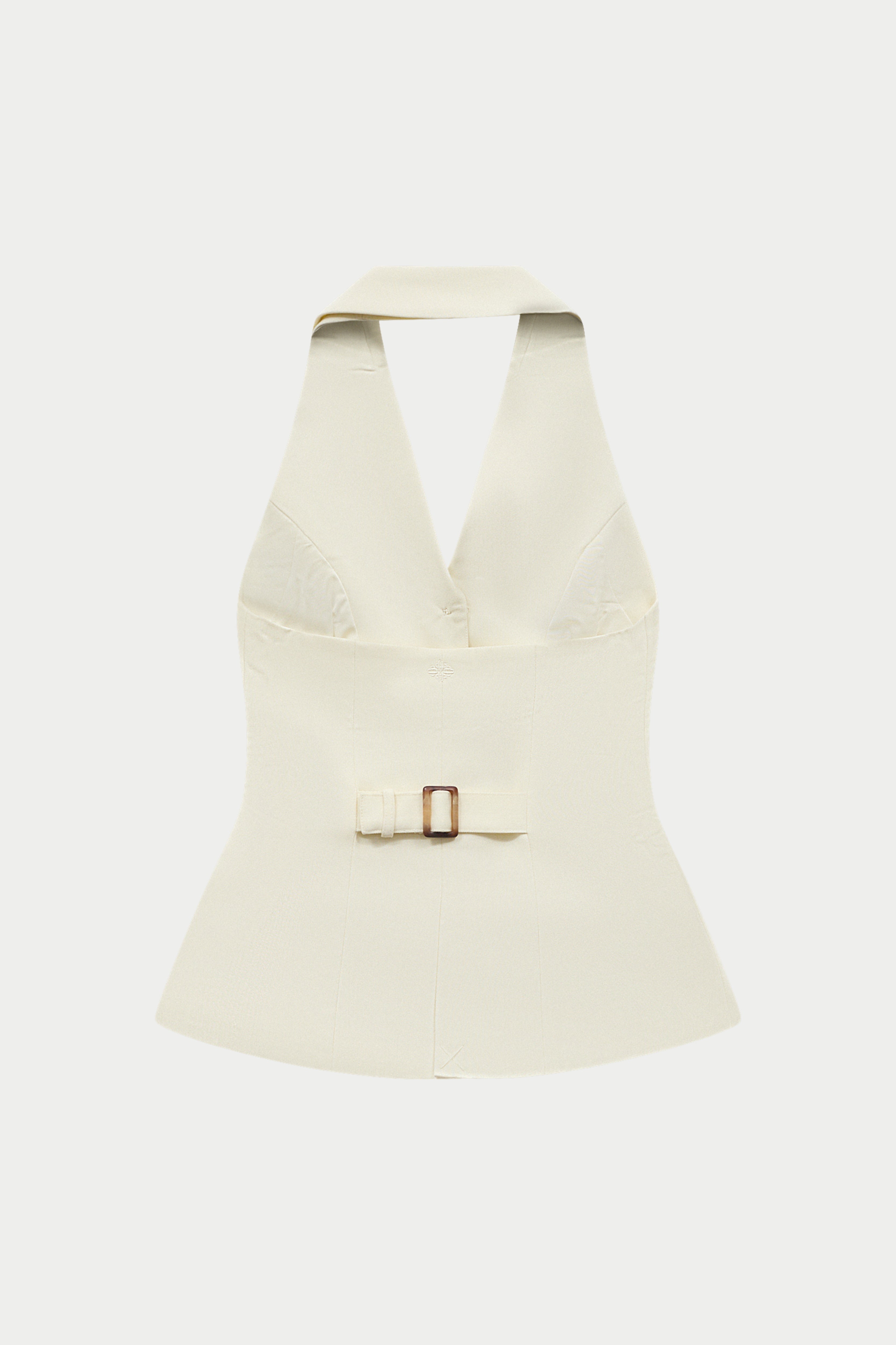 TAILORED HALTERNECK WAISTCOAT - OFF WHITE