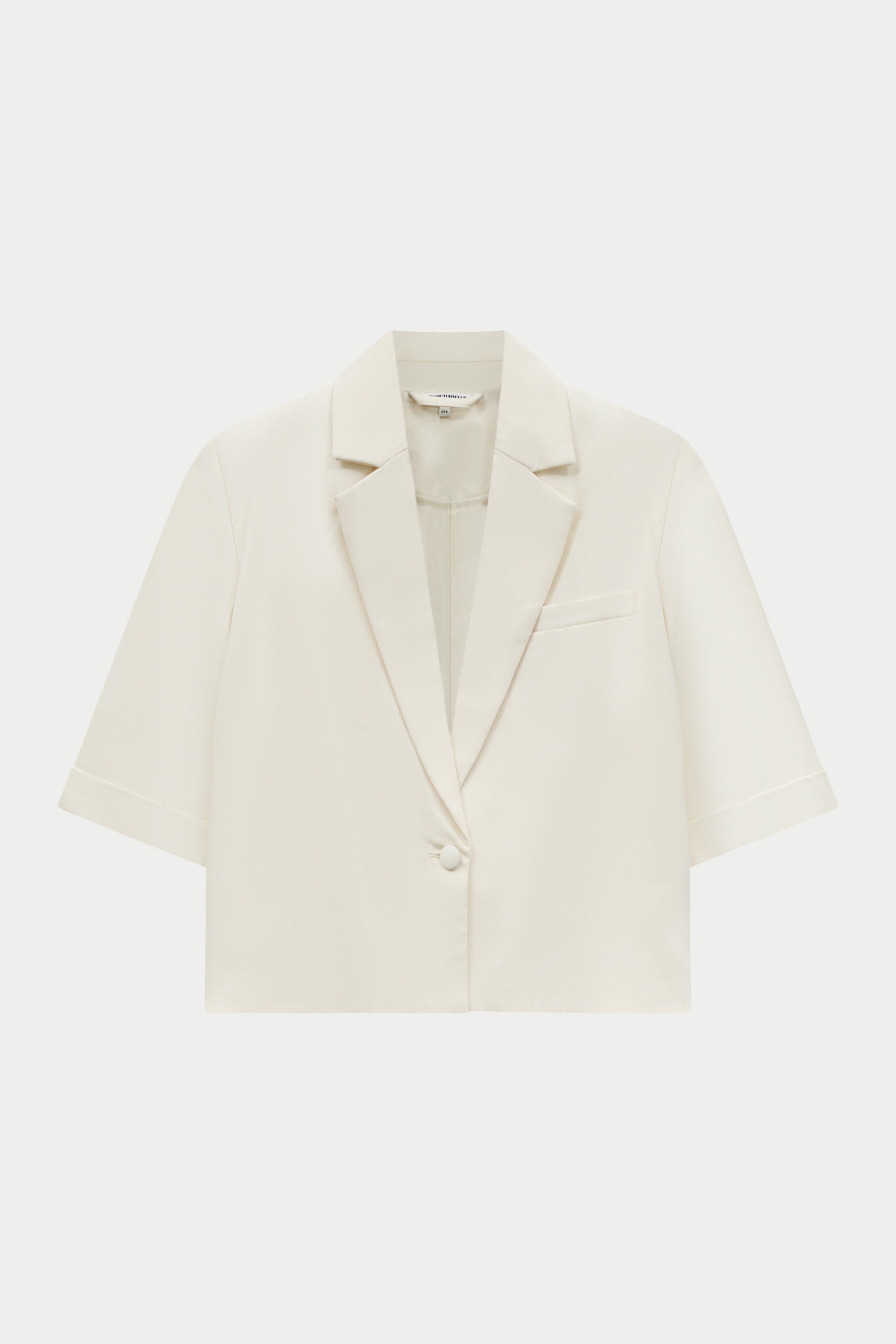 SHORT SLEEVE BLAZER - OFF WHITE