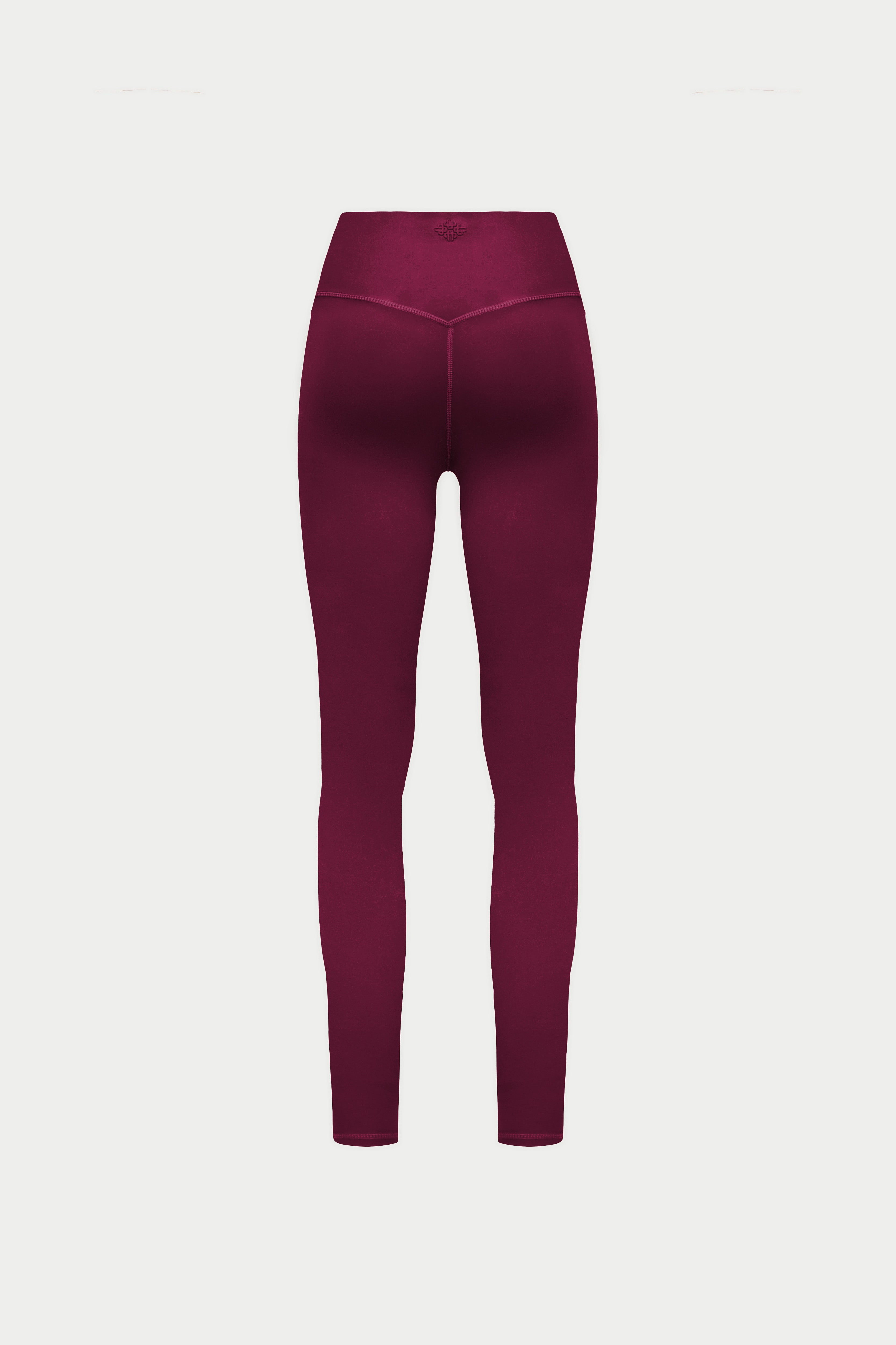 SCULPTING STRETCH EMBLEM LEGGINGS - PLUM