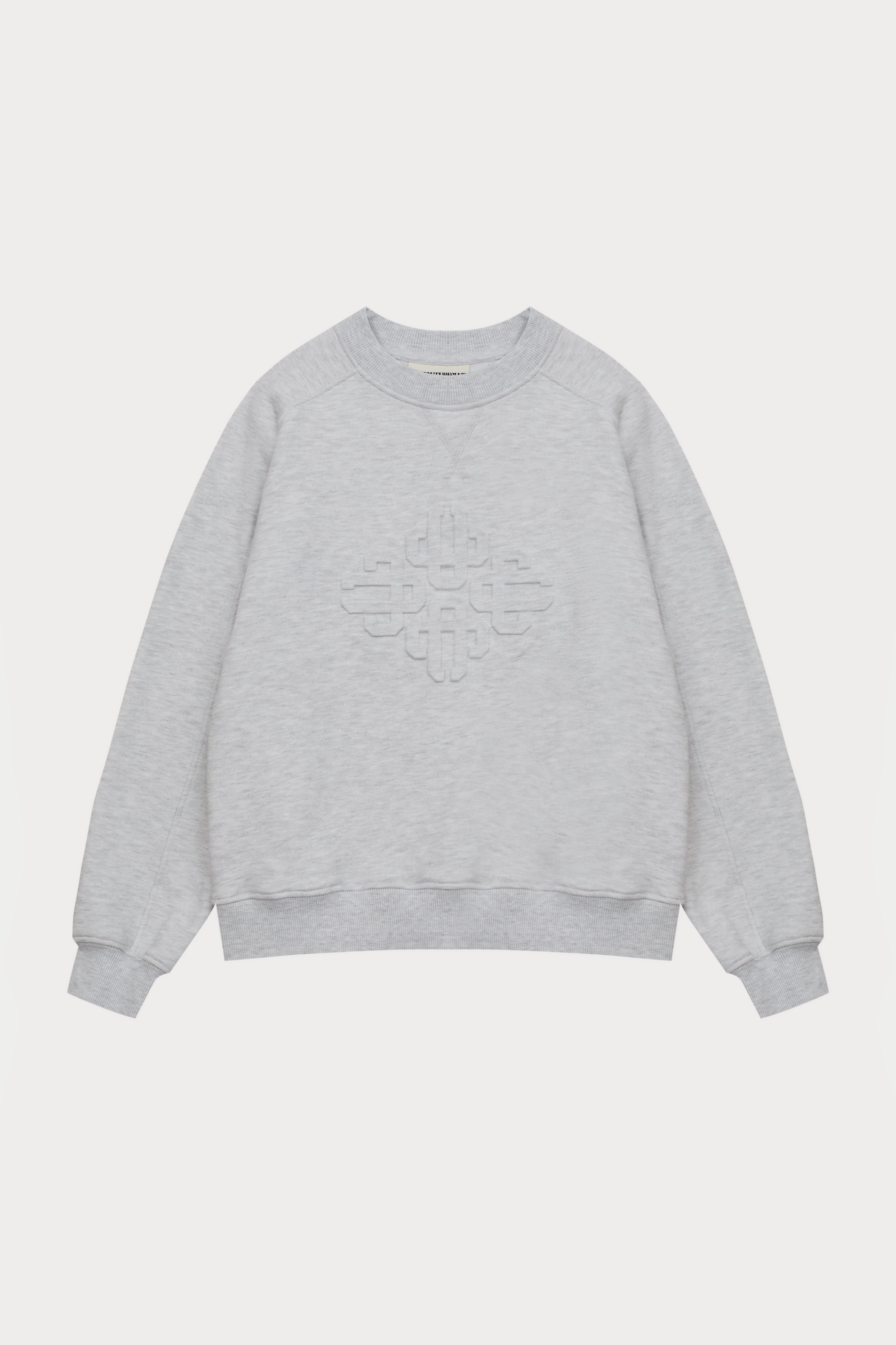 EMBOSSED SWEATSHIRT - GREY MARL