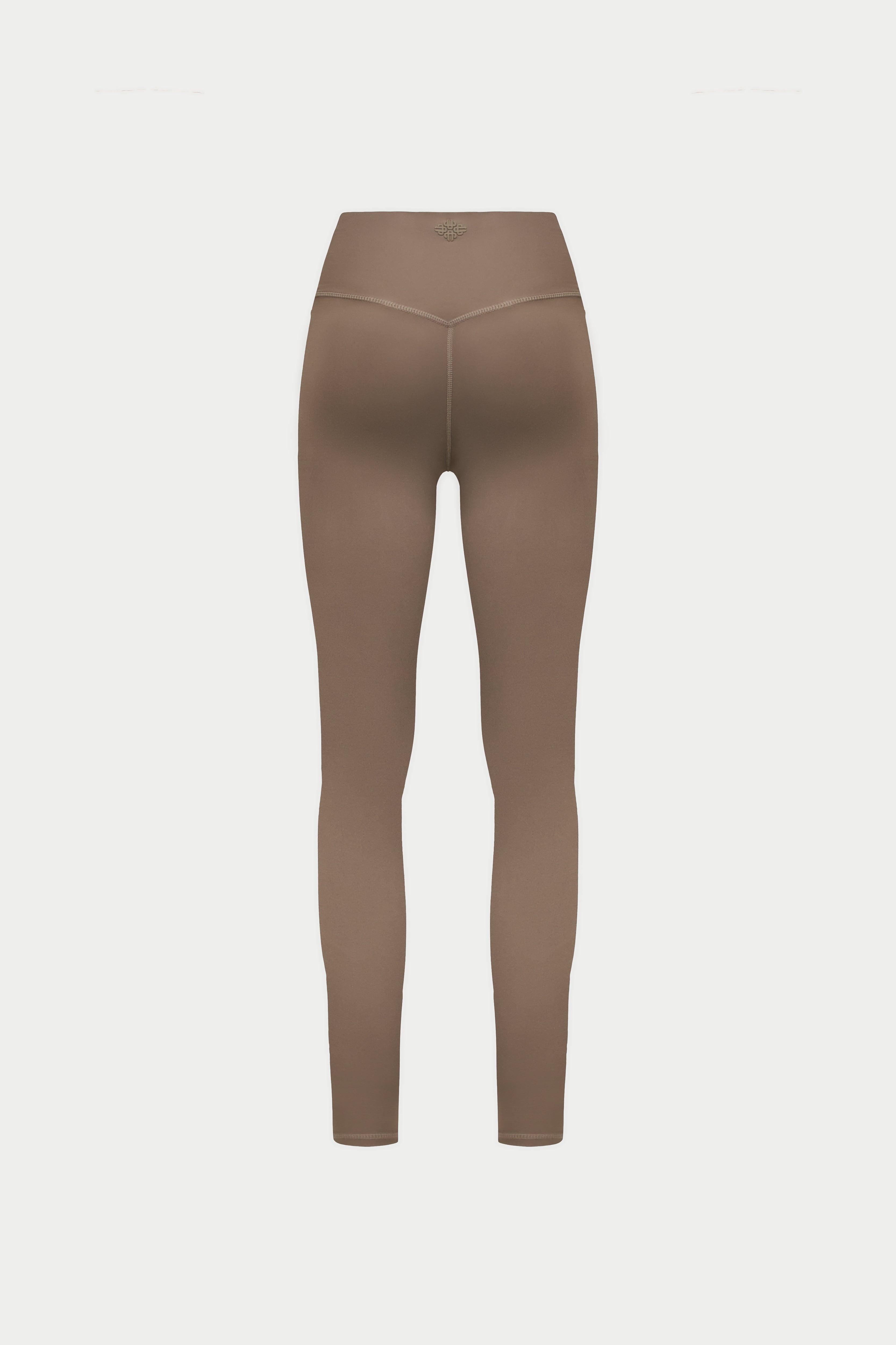 EMBLEM STRETCH SCULPTING LEGGINGS - COCOA