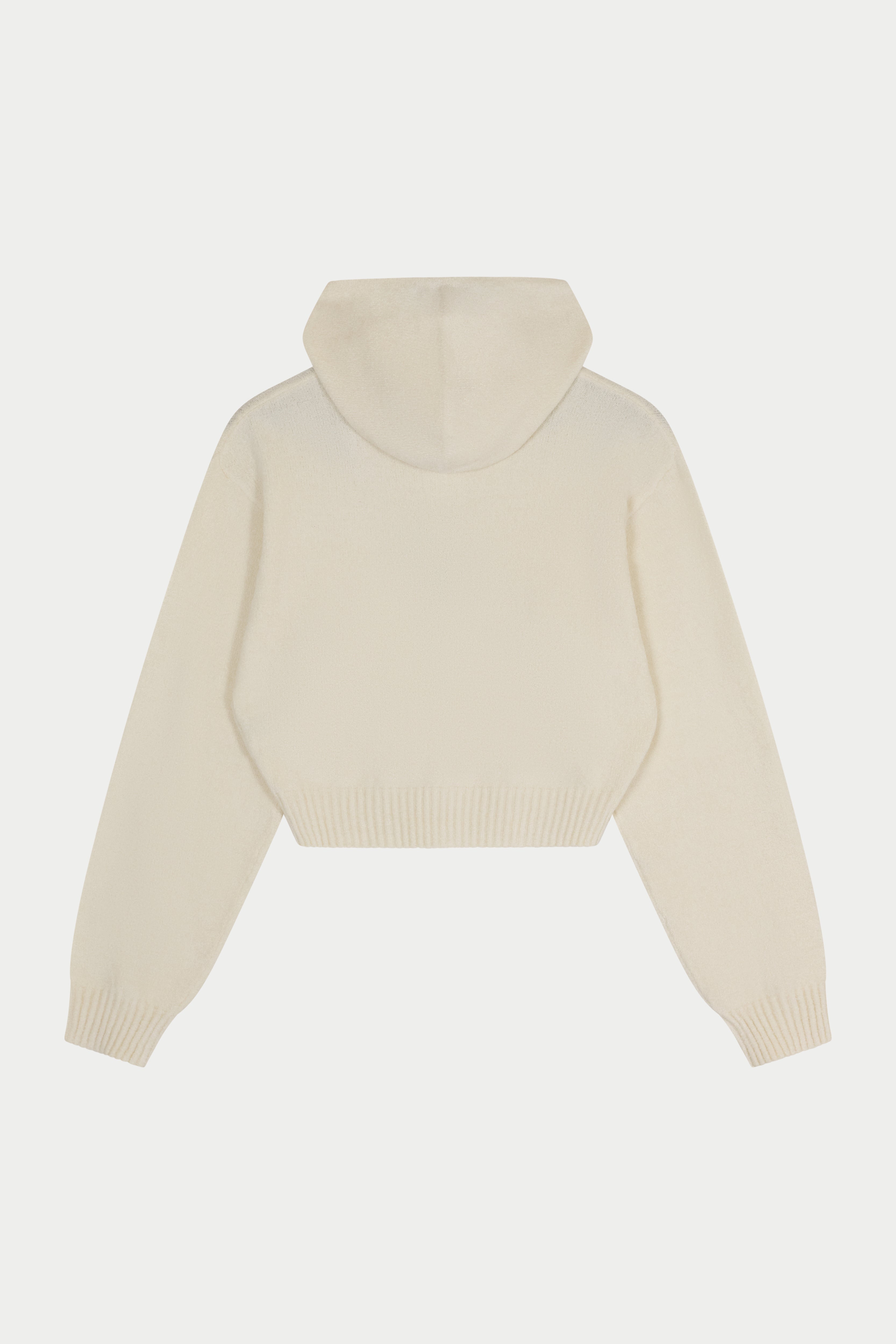 TOWELLING ZIP THROUGH HOODIE - WHITE