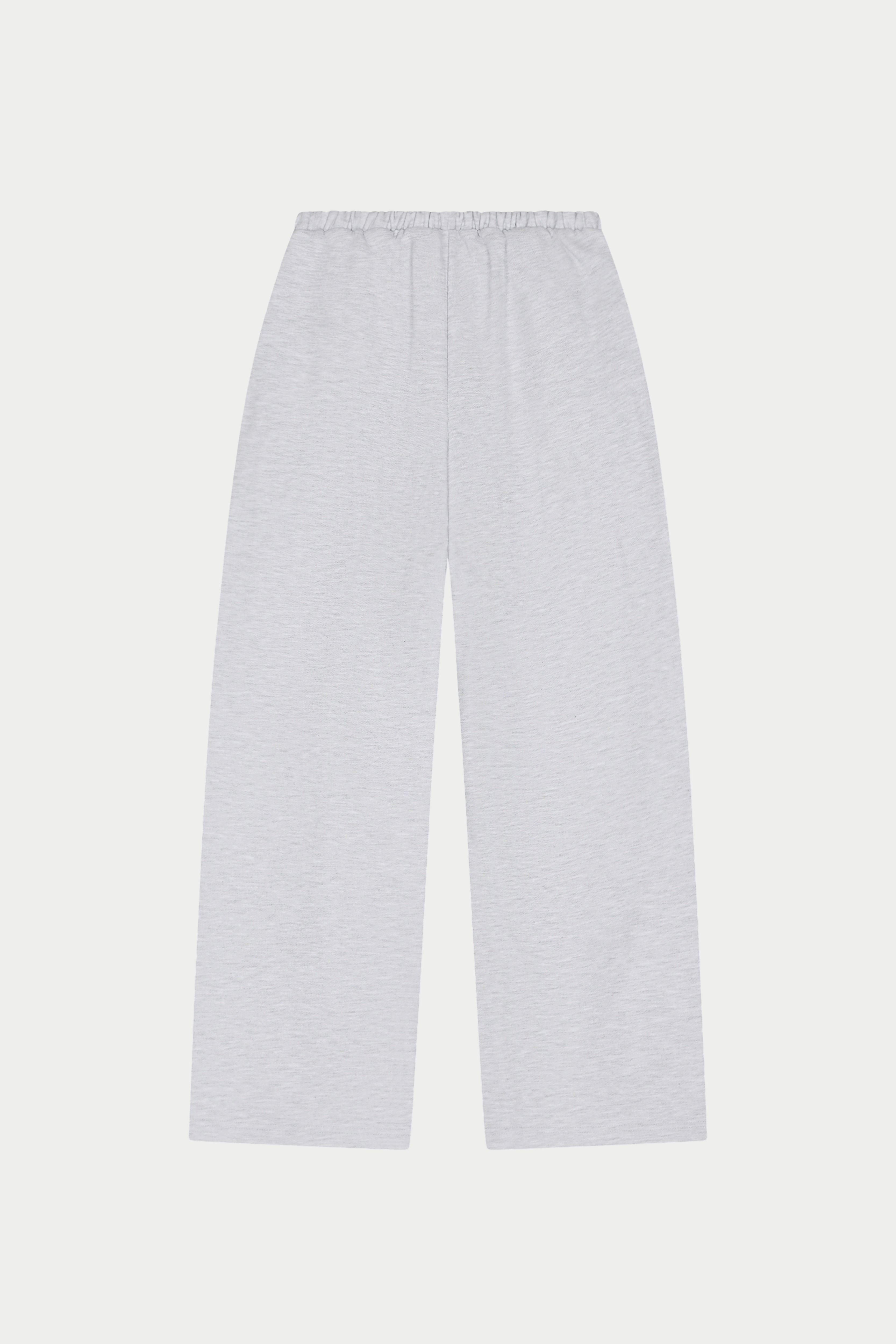 PLEAT DETAIL WIDE LEG JOGGERS - GREY MARL