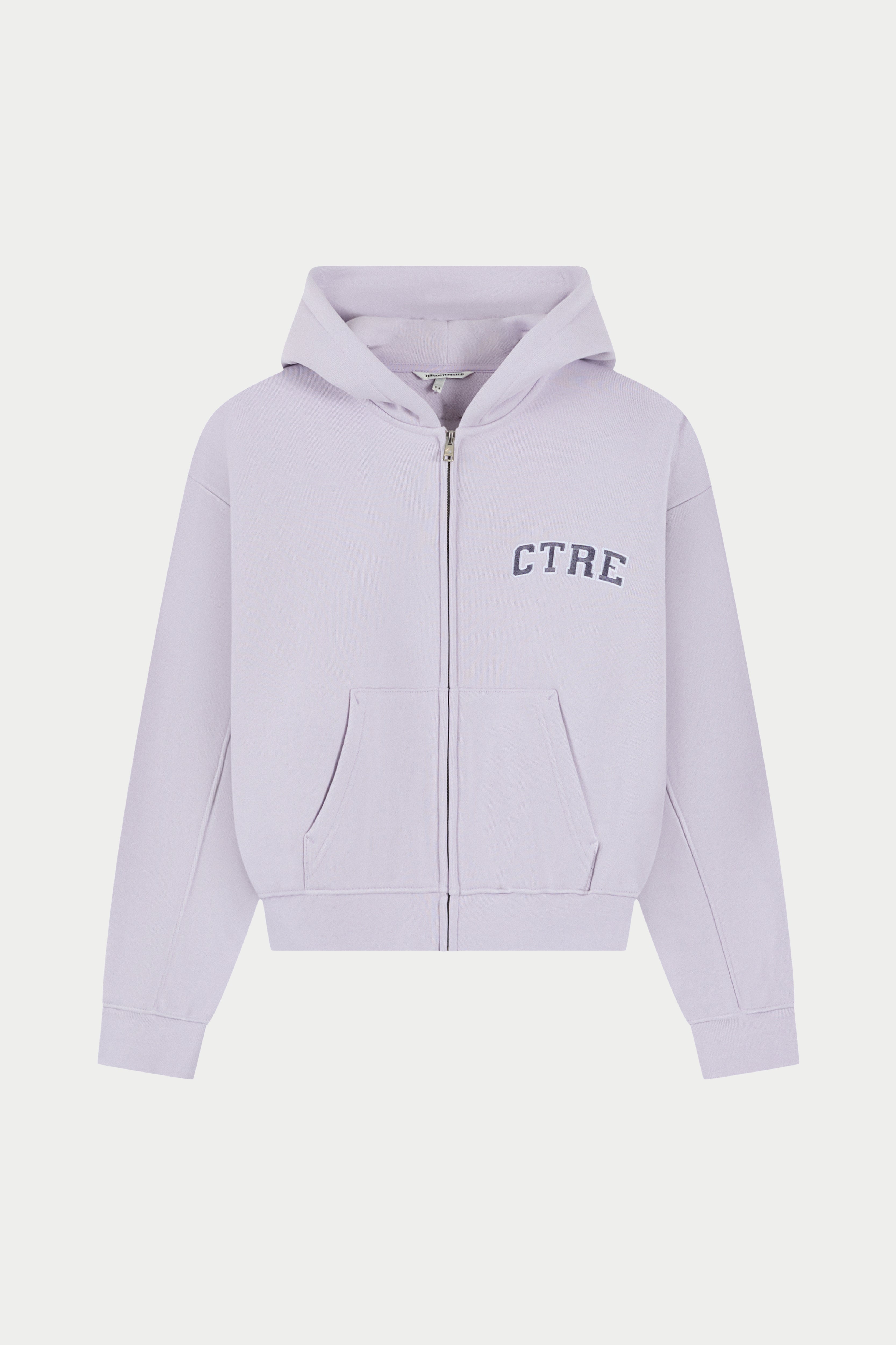 CTRE ZIP THROUGH RELAXED HOODIE - DUSKY LILAC