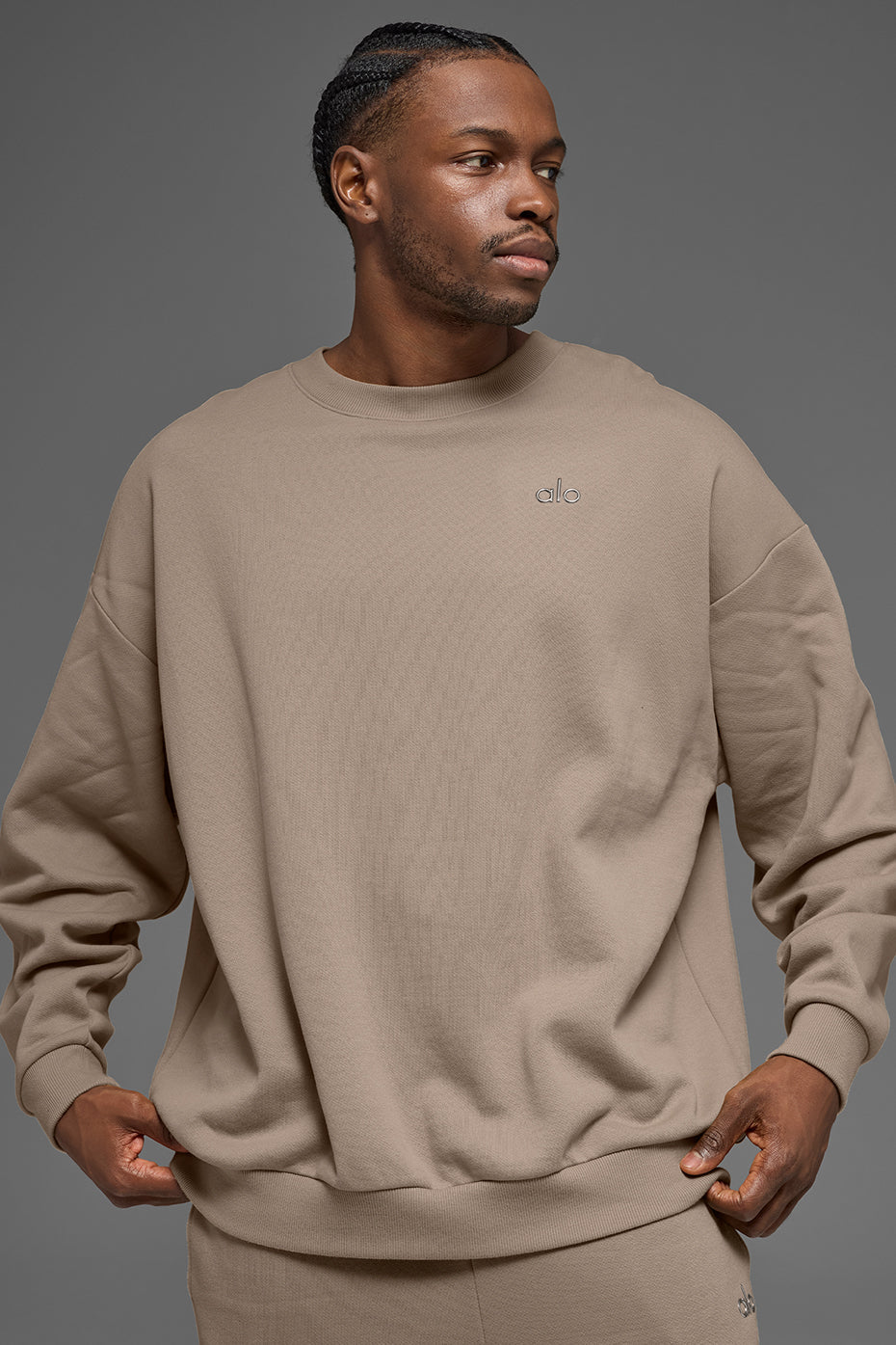 Alo Accolade Crewneck Pullover - Gravel
