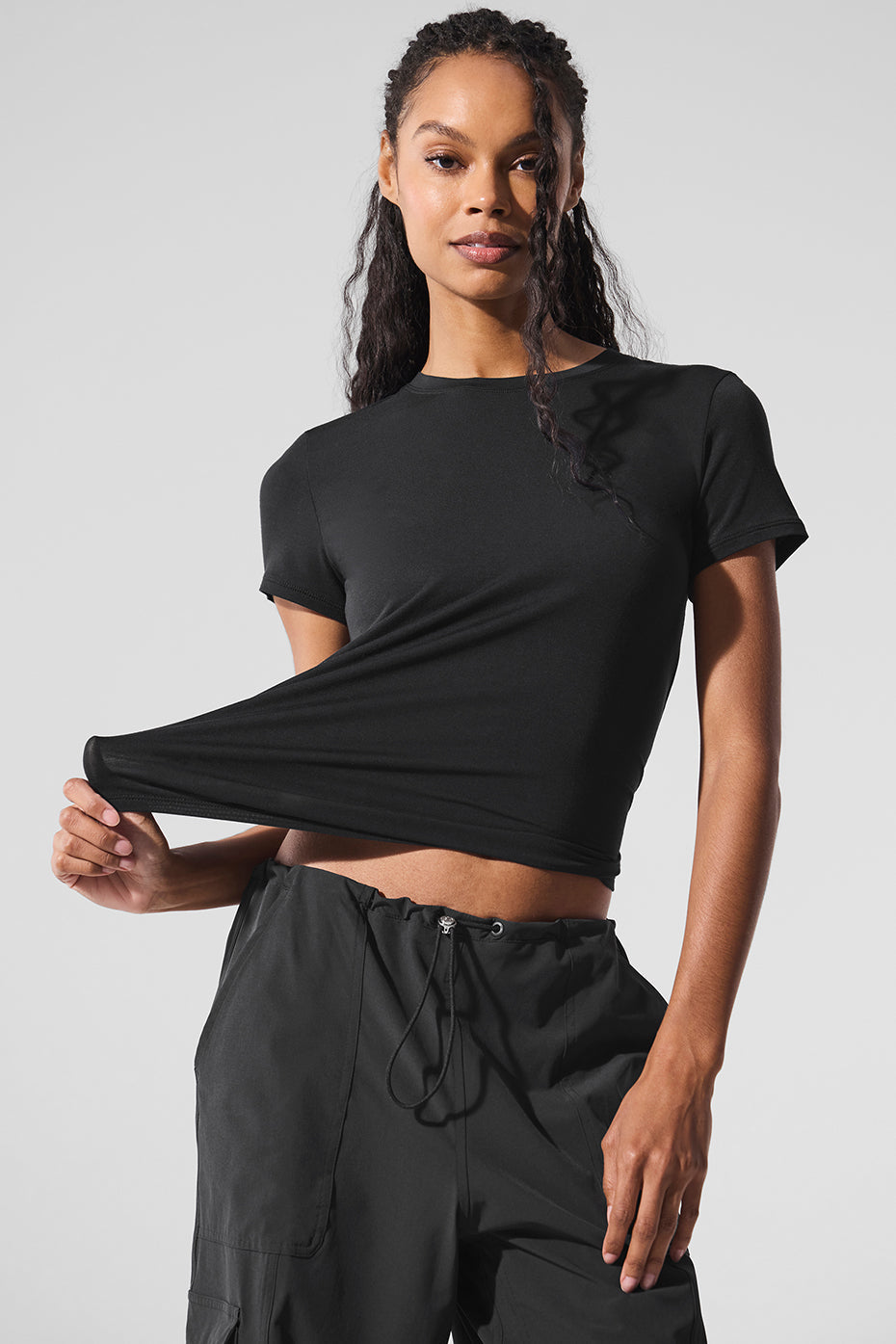 Alo All Day Short Sleeve - Black