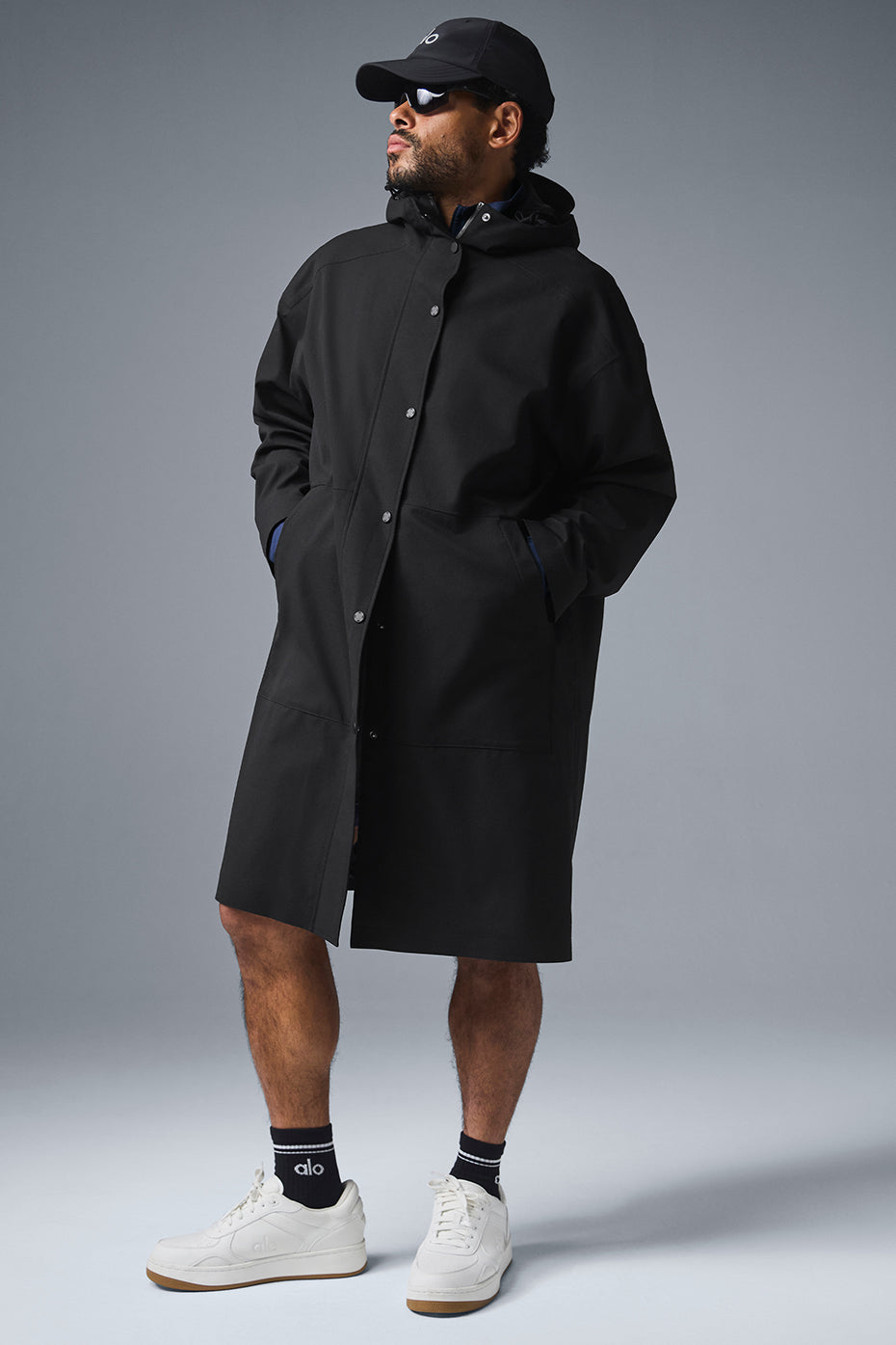 Alo Rain Or Shine Long Coat - Black