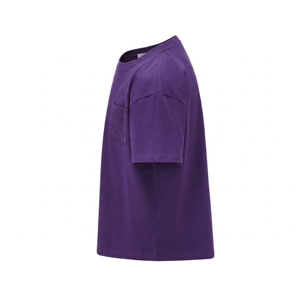 Loewe Pocket Tonal Logo Relaxed Fit T-Shirt Purple