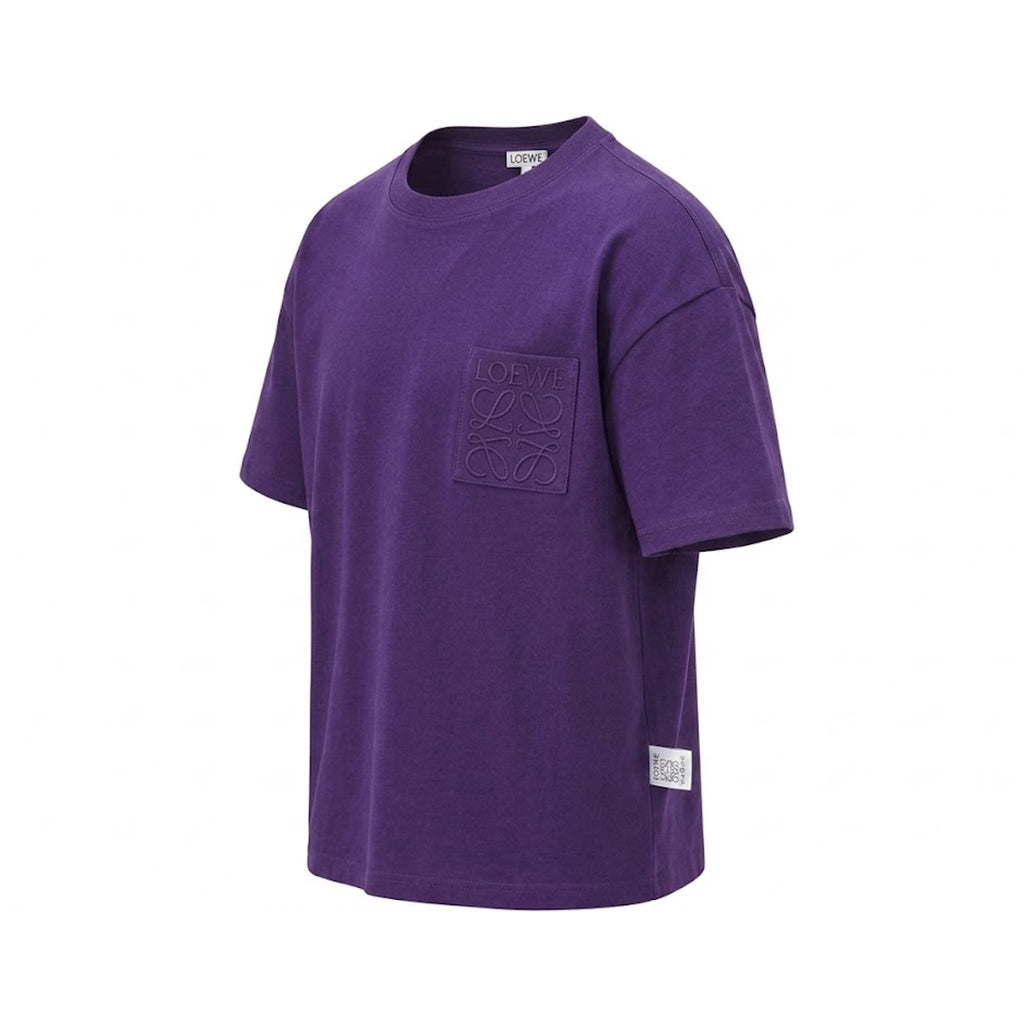 Loewe Pocket Tonal Logo Relaxed Fit T-Shirt Purple